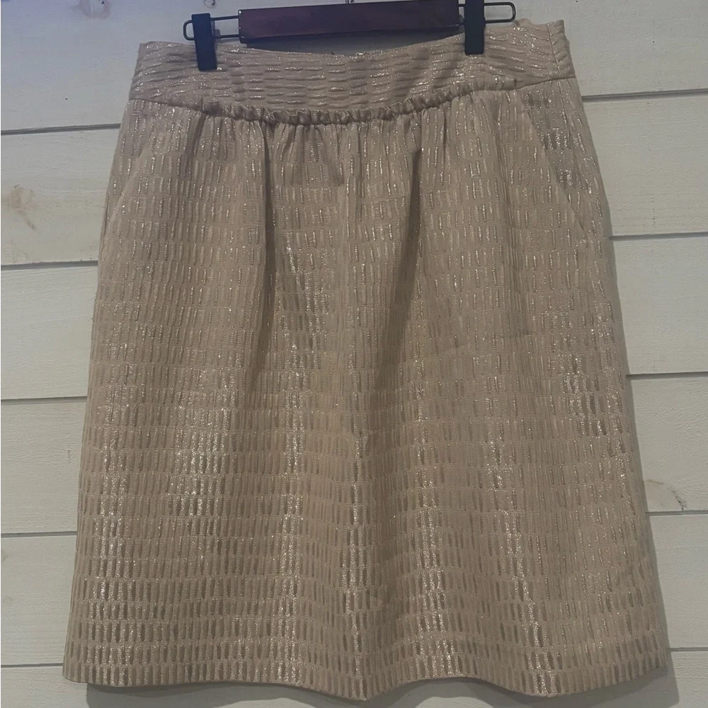Talbots NWT Shimmering Beige Skirt in size 8 with pockets